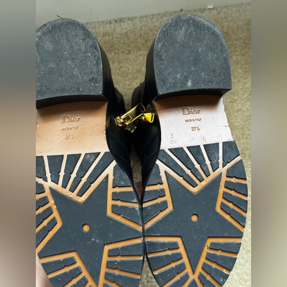 Dior Black Leather Footwear with Gold Details - Picture 9 of 12